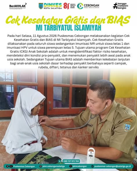 Cek Kesehatan Gratis dan BIAS di MI Tarbiyatul Islamiyah